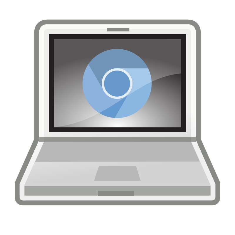 laptop with Chrome icon clipart