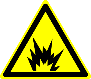 Warning explosion sign icon
