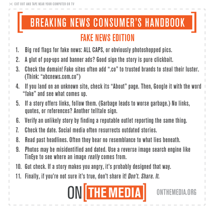 Breaking News Consumer's Handout: Fake News Edition Infographic