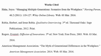 Screenshot of Works Cited page